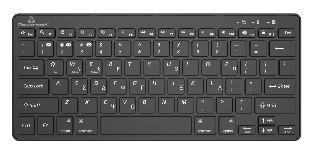 POWERTECH ασύρματο πληκτρολόγιο, 2.4GHz & Bluetooth
