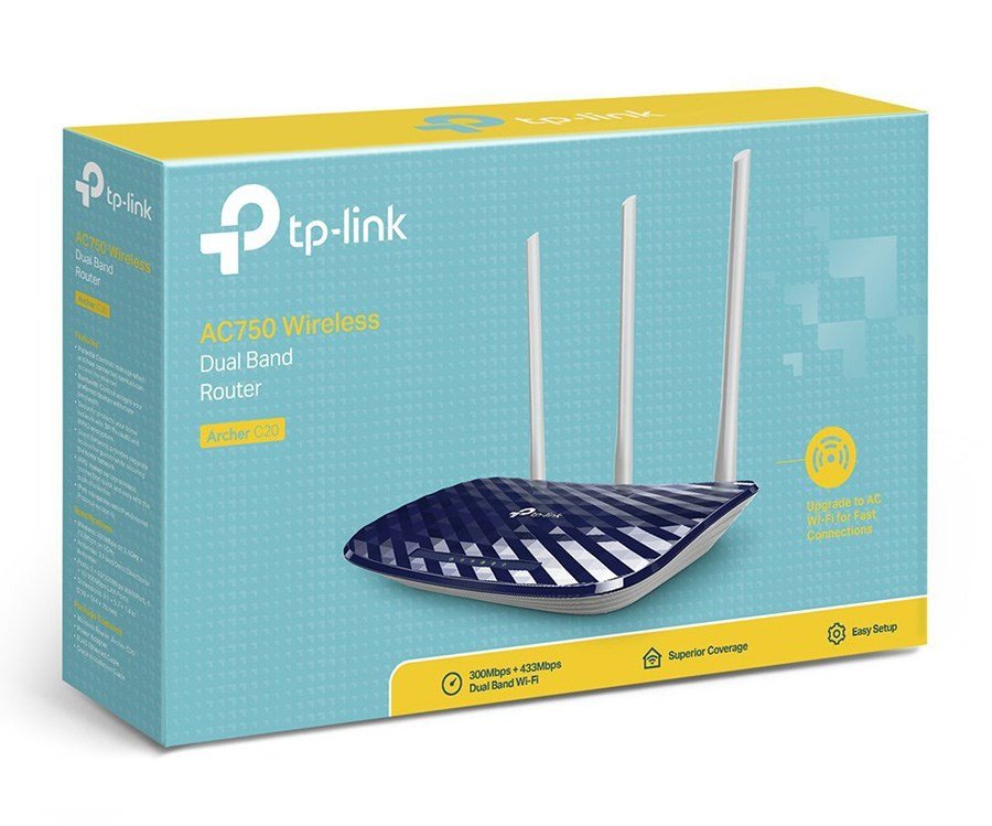 TP-LINK Router Archer C20, Wi-Fi 750Mbps AC750, Dual Band - Image 2