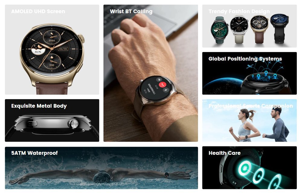 MIBRO Lite 3 Pro, heart rate, 1.32" AMOLED, GPS, 5 ATM, γκρι/καφέ - Image 2