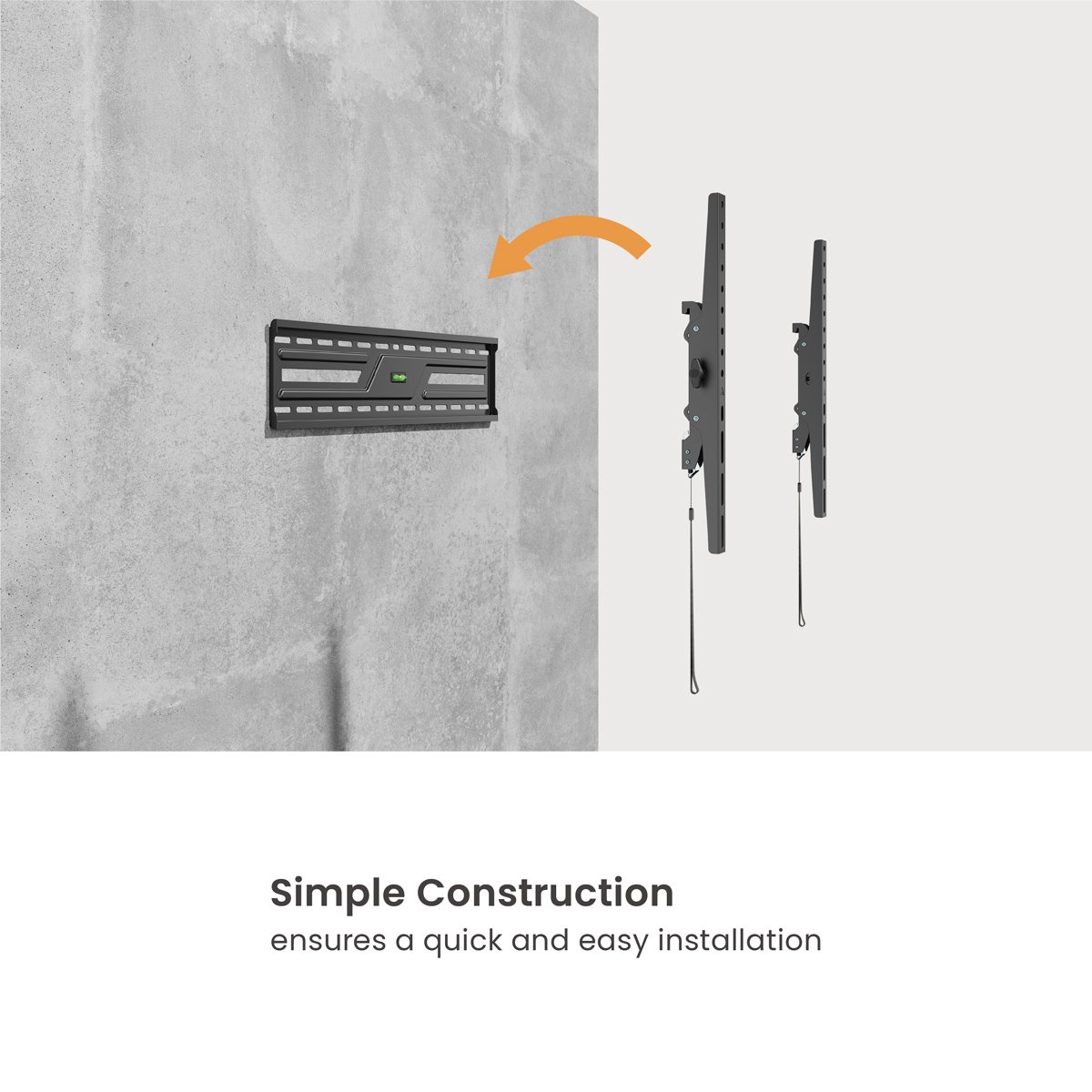 POWERTECH επιτοίχια βάση τηλεόρασης , 37-86", έως 75kg - Image 2