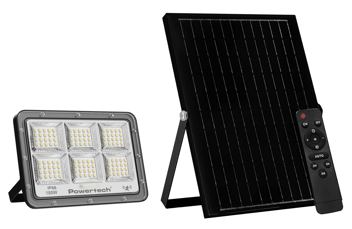LED προβολέας με τηλεχειριστήριο, 180W, 4000K, 2000lm, IP66